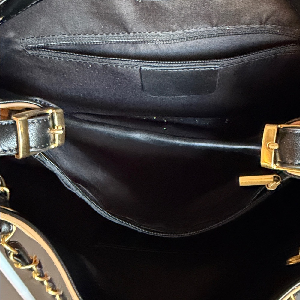 Designer Inspired Tan and Black Women's Bag - Picture 3 of 6